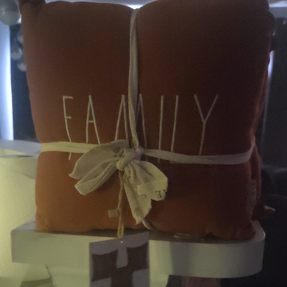 Warm Orange Family Pillow